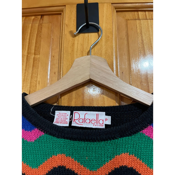 Women’s Vintage Rafella Petites Abstract 3D Textured Maximalist Sweater - Picture 2 of 6